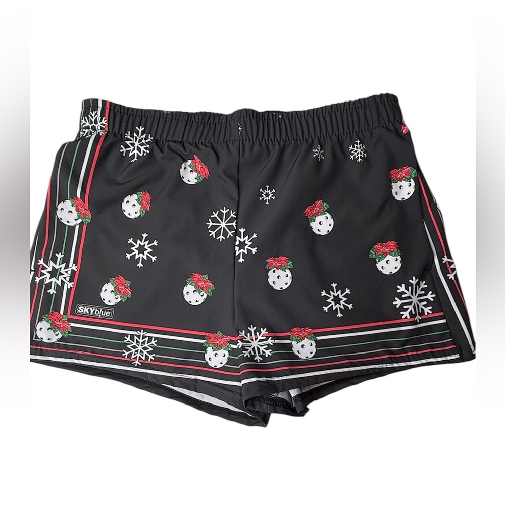 Christmas Pickleball Shorts black Size Small.